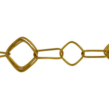 Load image into Gallery viewer, Chain by Foot. 14kt Gold Filled Three of 11.40mm width / length Square Links connected to One of 5.19mm width by 12.42mm length Elongated Oval Link and One of 8.90mm width / length smaller Square Link, Fancy Chain. Price per: 1 Foot.
