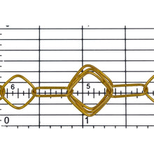 Load image into Gallery viewer, 14kt Gold Filled Three of 11.40mm width / length Square Links connected to One of 5.19mm width by 12.42mm length Elongated Oval Link and One of 8.90mm width / length smaller Square Link, Fancy Chain. Price per: 1 Foot.
