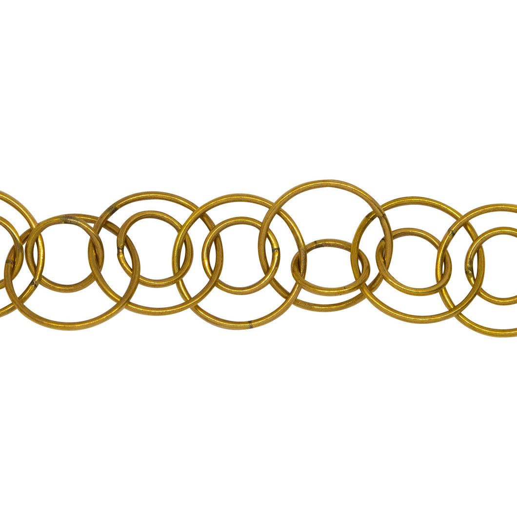 Chain by Foot. 14kt Gold Filled 9.70mm Width / Length Smooth Inner Circle and 16.50mm Width / Length Smooth Outer Circle, Double Circle Chain. Price per: 1 Foot.