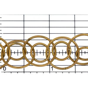 14kt Gold Filled 9.70mm Width / Length Smooth Inner Circle and 16.50mm Width / Length Smooth Outer Circle, Double Circle Chain. Price per: 1 Foot.