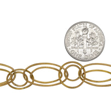 Load image into Gallery viewer, 14kt Gold Filled 8.0mm by 14.0mm and 11.0mm by 19.5mm Double Oval Links Connected to 12.5mm and 8.0mm Double Circle Links, Long and Short Chain. Price per: 1 Foot.
