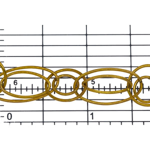 14kt Gold Filled 8.0mm by 14.0mm and 11.0mm by 19.5mm Double Oval Links Connected to 12.5mm and 8.0mm Double Circle Links, Long and Short Chain. Price per: 1 Foot.