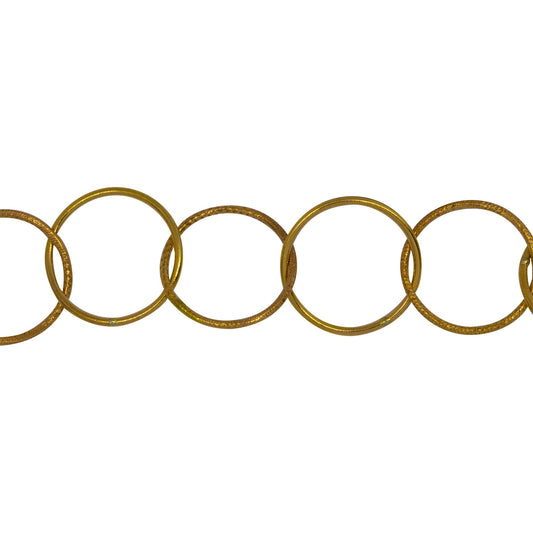 Chain by Foot. 14kt Gold Filled 12.6mm Width / Length Smooth and Textured Circle Links, Circle Chain. Price per: 1 Foot.