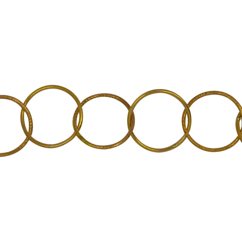 Chain by Foot. 14kt Gold Filled 12.6mm Width / Length Smooth and Textured Circle Links, Circle Chain. Price per: 1 Foot.