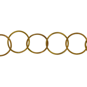 Chain by Foot. 14kt Gold Filled 12.6mm Width / Length Smooth and Textured Circle Links, Circle Chain. Price per: 1 Foot.