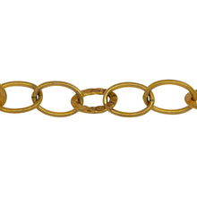 Load image into Gallery viewer, Chain by Foot. 14kt Gold Filled Two of 8.3mm Width by 11.8mm Length Smooth Oval Links Followed by One of 9.0mm Width by 12.0mm Length Hammered Oval Link, Cable Chain. Price per: 1 Foot.
