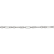 Load image into Gallery viewer, Chain by Foot. Sterling Silver 1.7mm Width by 5.0mm Length Long Smooth Oval Link Connected to 1.6mm Width by 2.1mm Length Short Smooth Oval Links, Long and Short Chain. Price per: 1 Foot.

