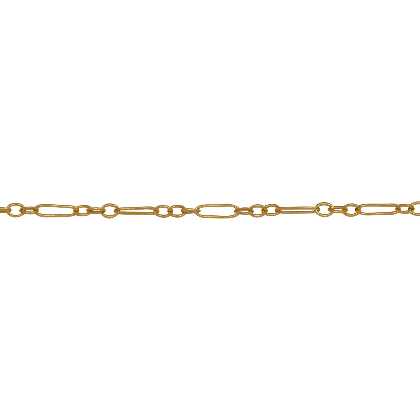 Chain by Foot. 14kt Gold Filled 1.7mm Width by 5.0mm Length Long Smooth Oval Link Connected to 1.6mm Width by 2.1mm Length Short Smooth Oval Links, Long and Short Chain. Price per: 1 Foot.