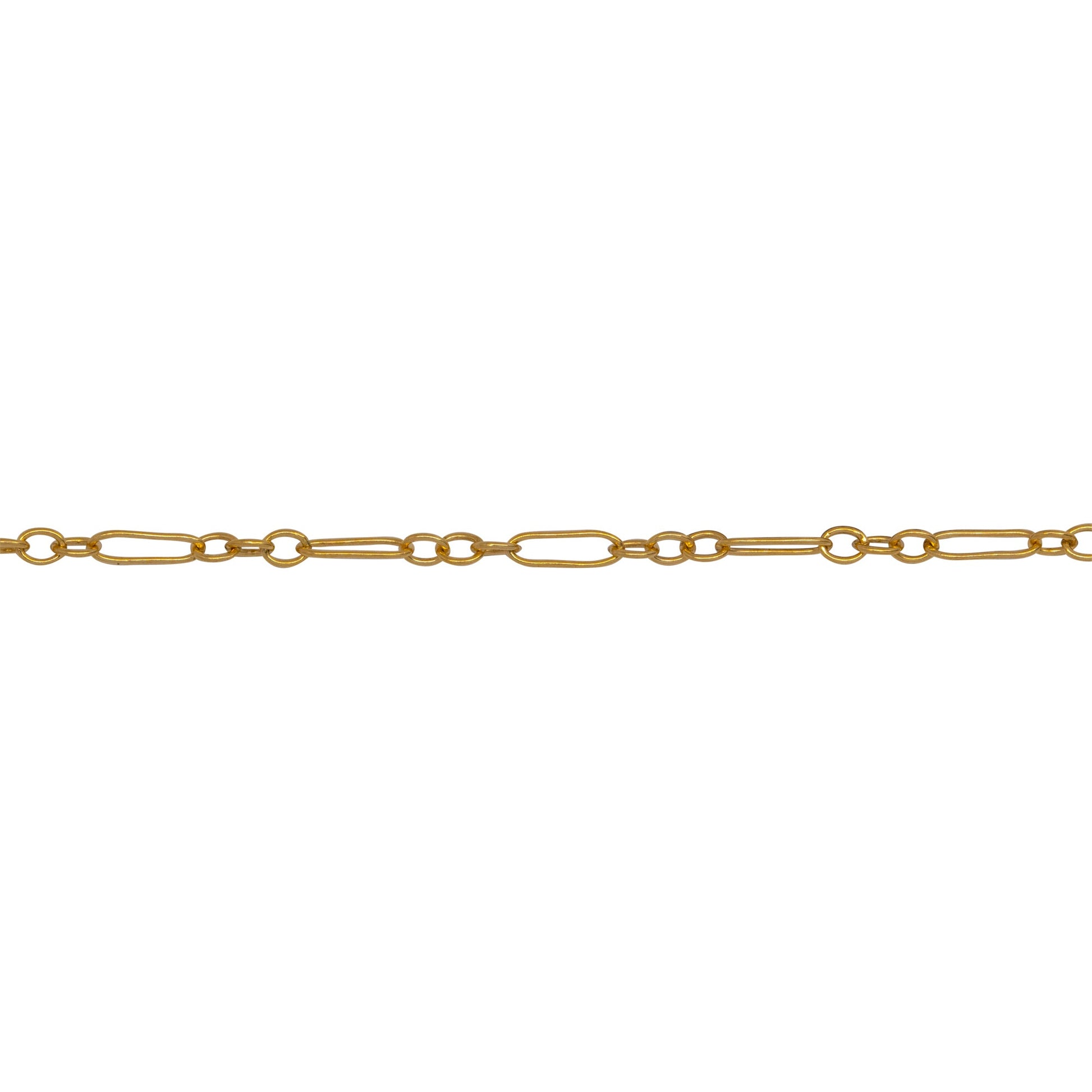 Chain by Foot. 14kt Gold Filled 1.7mm Width by 5.0mm Length Long Smooth Oval Link Connected to 1.6mm Width by 2.1mm Length Short Smooth Oval Links, Long and Short Chain. Price per: 1 Foot.