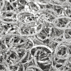 Sterling Silver 5.7mm width by 8.0mm length, Flat Hammered Oval Cable Chain. Price per: 1 Foot.