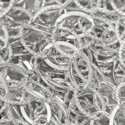 Sterling Silver 5.6mm Width by 8.1mm Length, Flat and Corrugated Oval Cable Chain. Price per: 1 Foot.