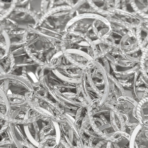 Sterling Silver 5.6mm Width by 8.1mm Length, Flat and Corrugated Oval Cable Chain. Price per: 1 Foot.