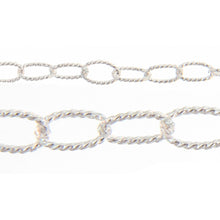 Load image into Gallery viewer, Sterling Silver 3.00mm Width by 4.40mm Length, Twisted Oval Cable Chain. Price per: 1 Foot.
