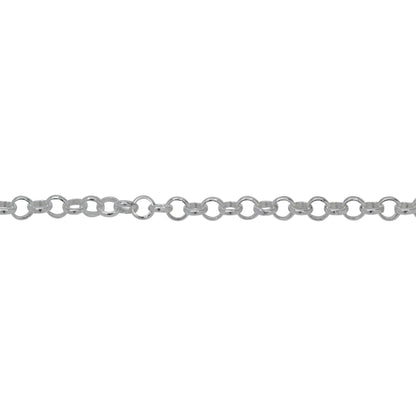 Chain by Foot. Sterling Silver 2.94mm Width / Length Rolo Chain. Price per: 1 Foot.