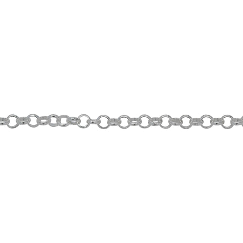 Chain by Foot. Sterling Silver 2.94mm Width / Length Rolo Chain. Price per: 1 Foot.