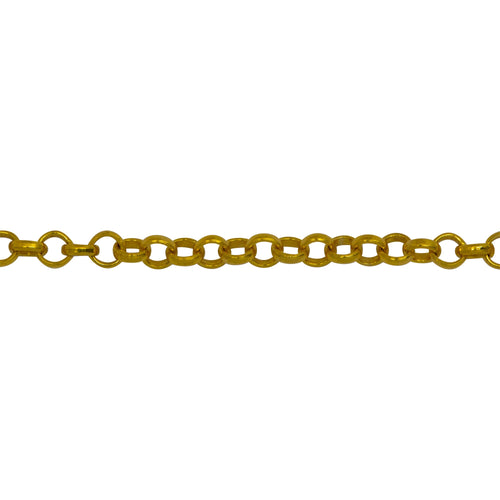 Chain by Foot. 14kt Gold Plated 2.94mm Width / Length Rolo Chain. Price per: 1 Foot.