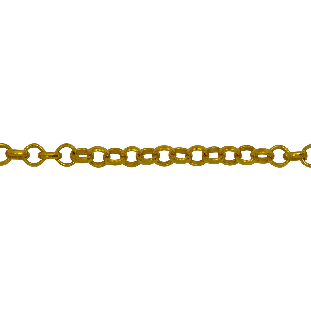 Chain by Foot. 14kt Gold Plated 2.94mm Width / Length Rolo Chain. Price per: 1 Foot.