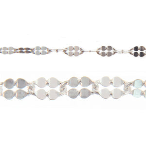 Sterling Silver 2.15mm Width by 4.25mm Length, Double Dapped Cable Chain. Price per: 1 Foot.