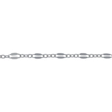 Load image into Gallery viewer, Chain by Foot. Sterling Silver 2.4mm Width by 5.1mm Length, Dapped Elongated Oval Link Followed by Three of 1.7mm width by 2.1mm length Smaller Oval Links, Long and Short Chain. Price per: 1 Foot.
