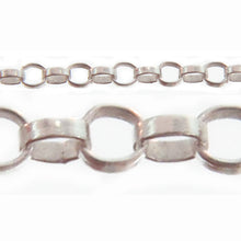 Load image into Gallery viewer, Sterling Silver 1.40mm Width by 1.50 Length Rolo Chain. Price per: 1 Foot.
