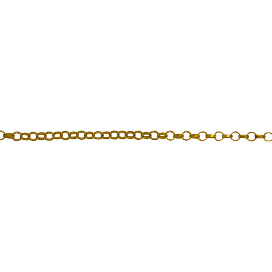 Chain by Foot. 14kt Gold Plated 1.4mm Width by 1.55 Length Rolo Chain. Price per: 1 Foot.