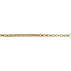 Chain by Foot. 14kt Gold Plated 1.4mm Width by 1.55 Length Rolo Chain. Price per: 1 Foot.