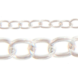 Sterling Silver 1.25mm Width by 1.70mm Length, Smooth Cable Chain. Price per: 1 Foot.