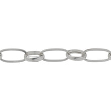 Load image into Gallery viewer, Chain by Foot. Sterling Silver 8.0mm Width by 17.3mm Length Square Wire Elongated Oval Link With 7.8mm by 11.4mm Rolo Oval Link, Long and Short Chain. Price per: 1 Foot.
