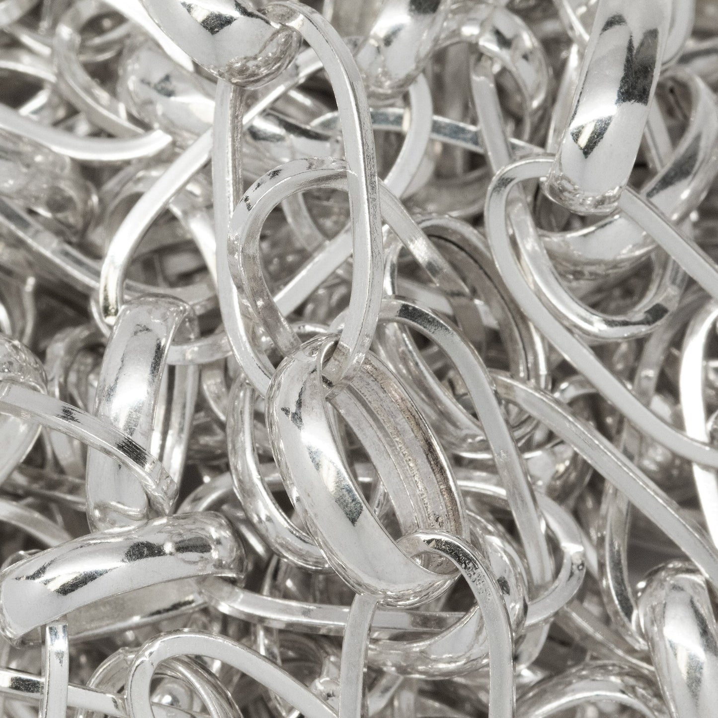Sterling Silver 8.0mm Width by 17.3mm Length Square Wire Elongated Oval Link With 7.8mm by 11.4mm Rolo Oval Link, Long and Short Chain. Price per: 1 Foot.