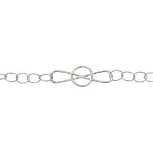 Chain by Foot. Sterling Silver Fifteen of 5.9mm by 7.8mm Smooth Oval Cable Chain Links Connected With 10.9mm by 33.6mm Figure 8 Link, Fancy Chain. Price per: 1 Foot.