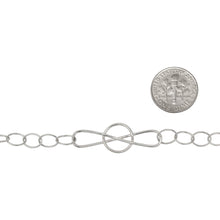 Load image into Gallery viewer, Sterling Silver Fifteen of 5.9mm by 7.8mm Smooth Oval Cable Chain Links Connected With 10.9mm by 33.6mm Figure 8 Link, Fancy Chain. Price per: 1 Foot.
