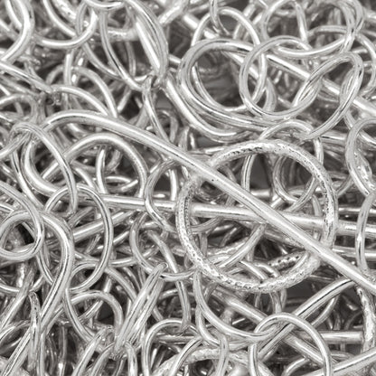 Sterling Silver Fifteen of 5.9mm by 7.8mm Smooth Oval Cable Chain Links Connected With 10.9mm by 33.6mm Figure 8 Link, Fancy Chain. Price per: 1 Foot.