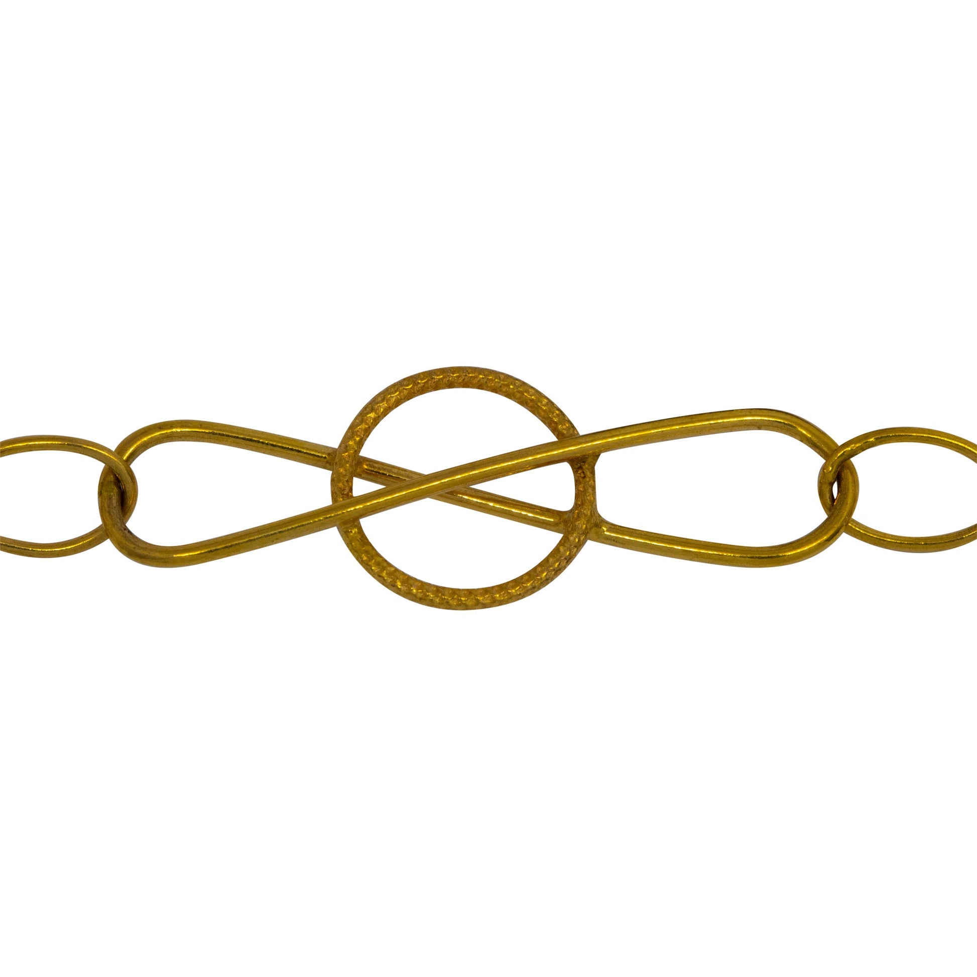Chain by Foot. 14kt Gold Filled Fifteen of 5.9mm by 7.8mm Smooth Oval Cable Chain Links Connected With 10.9mm by 33.6mm Figure 8 Link, Fancy Chain. Price per: 1 Foot.