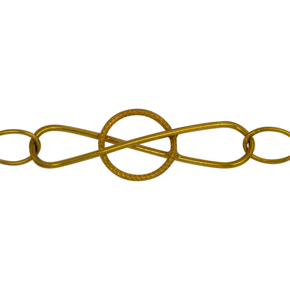 Chain by Foot. 14kt Gold Filled Fifteen of 5.9mm by 7.8mm Smooth Oval Cable Chain Links Connected With 10.9mm by 33.6mm Figure 8 Link, Fancy Chain. Price per: 1 Foot.