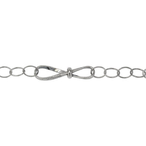 Chain by Foot. Sterling Silver Oxidized Fifteen of 5.4mm Width by 7.8mm Length Smooth Oval Links of Cable Chain Followed by 7.6mm by 29.2mm Textured Figure 8 Link, Fancy Chain. Price per: 1 Foot.