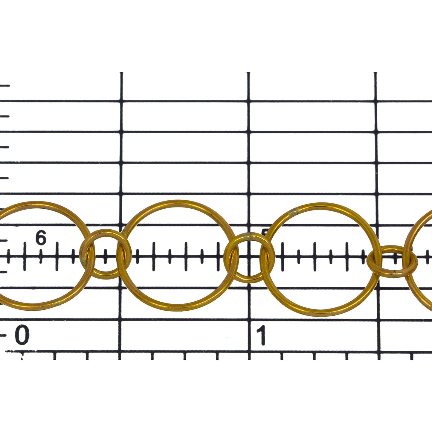 14kt Gold Filled 12.3mm Smooth Circle Link Connected to 5.0mm Circle Link, Circle Chain. Price per: 1 Foot.
