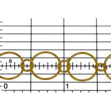 Load image into Gallery viewer, 14kt Gold Filled 12.3mm Smooth Circle Link Connected to 5.0mm Circle Link, Circle Chain. Price per: 1 Foot.
