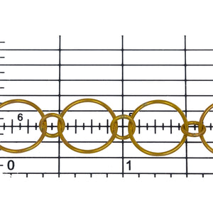 14kt Gold Filled 12.3mm Smooth Circle Link Connected to 5.0mm Circle Link, Circle Chain. Price per: 1 Foot.