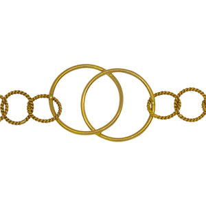 Chain by Foot. 14kt Gold Filled Two 22.0mm Smooth Circles Overlapping And Soldered together Connected By Six 9.8mm Twisted Circle Links, Figure 8 Chain. Price per: 1 Foot.