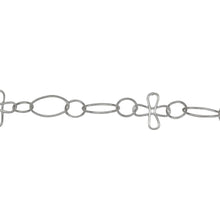 Load image into Gallery viewer, Chain by Foot. Sterling Silver 14.0mm Width / Length Smooth Cross Link Connected With 7.8mm Smooth Circle Link And 8.0mm Width by 14.0mm Length Smooth Oval Link, Fancy Chain. Price per: 1 Foot.
