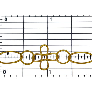 14kt Gold Filled 14.0mm Width / Length Smooth Cross Link Connected With 7.8mm Smooth Circle Link And 8.0mm Width by 14.0mm Length Smooth Oval Link, Fancy Chain. Price per: 1 Foot.