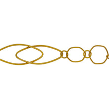 Load image into Gallery viewer, Chain by Foot. 14kt Gold Filled Two 14.0mm Width by 30.0mm Length Smooth Marquise Link Overlapping Followed By 13.0mm Smooth And Textured Hexagon Links Connected By 5.0mm Smooth Circle Links, Fancy Chain. Price per: 1 Foot.
