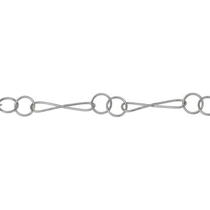 Chain by Foot. Sterling Silver 6.0mm Width by 23.4mm Length Smooth Figure 8 Link Followed By Two of 7.8mm Smooth Circle Links, Figure 8 Chain. Price per: 1 Foot.