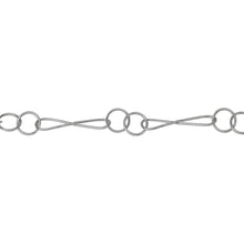 Load image into Gallery viewer, Chain by Foot. Sterling Silver 6.0mm Width by 23.4mm Length Smooth Figure 8 Link Followed By Two of 7.8mm Smooth Circle Links, Figure 8 Chain. Price per: 1 Foot.
