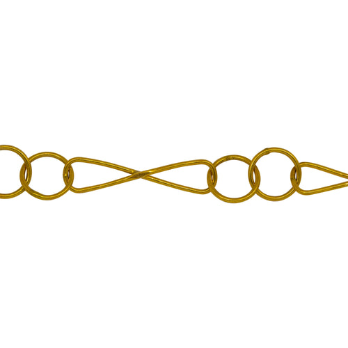 Chain by Foot. 14kt Gold Filled 6.0mm Width by 23.4mm Length Smooth Figure 8 Link Followed By Two of 7.8mm Smooth Circle Links, Figure 8 Chain. Price per: 1 Foot.