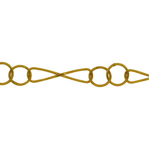 Chain by Foot. 14kt Gold Filled 6.0mm Width by 23.4mm Length Smooth Figure 8 Link Followed By Two of 7.8mm Smooth Circle Links, Figure 8 Chain. Price per: 1 Foot.