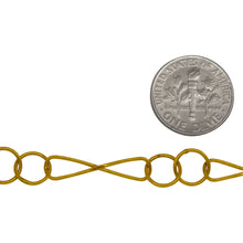 Load image into Gallery viewer, 14kt Gold Filled 6.0mm Width by 23.4mm Length Smooth Figure 8 Link Followed By Two of 7.8mm Smooth Circle Links, Figure 8 Chain. Price per: 1 Foot.
