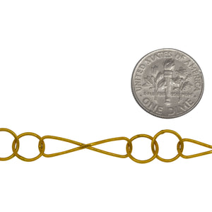 14kt Gold Filled 6.0mm Width by 23.4mm Length Smooth Figure 8 Link Followed By Two of 7.8mm Smooth Circle Links, Figure 8 Chain. Price per: 1 Foot.