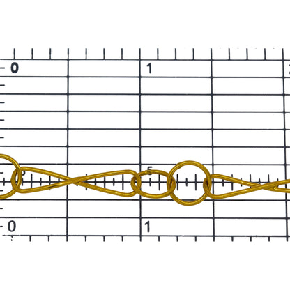 14kt Gold Filled 6.0mm Width by 23.4mm Length Smooth Figure 8 Link Followed By Two of 7.8mm Smooth Circle Links, Figure 8 Chain. Price per: 1 Foot.