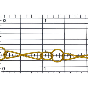 14kt Gold Filled 6.0mm Width by 23.4mm Length Smooth Figure 8 Link Followed By Two of 7.8mm Smooth Circle Links, Figure 8 Chain. Price per: 1 Foot.